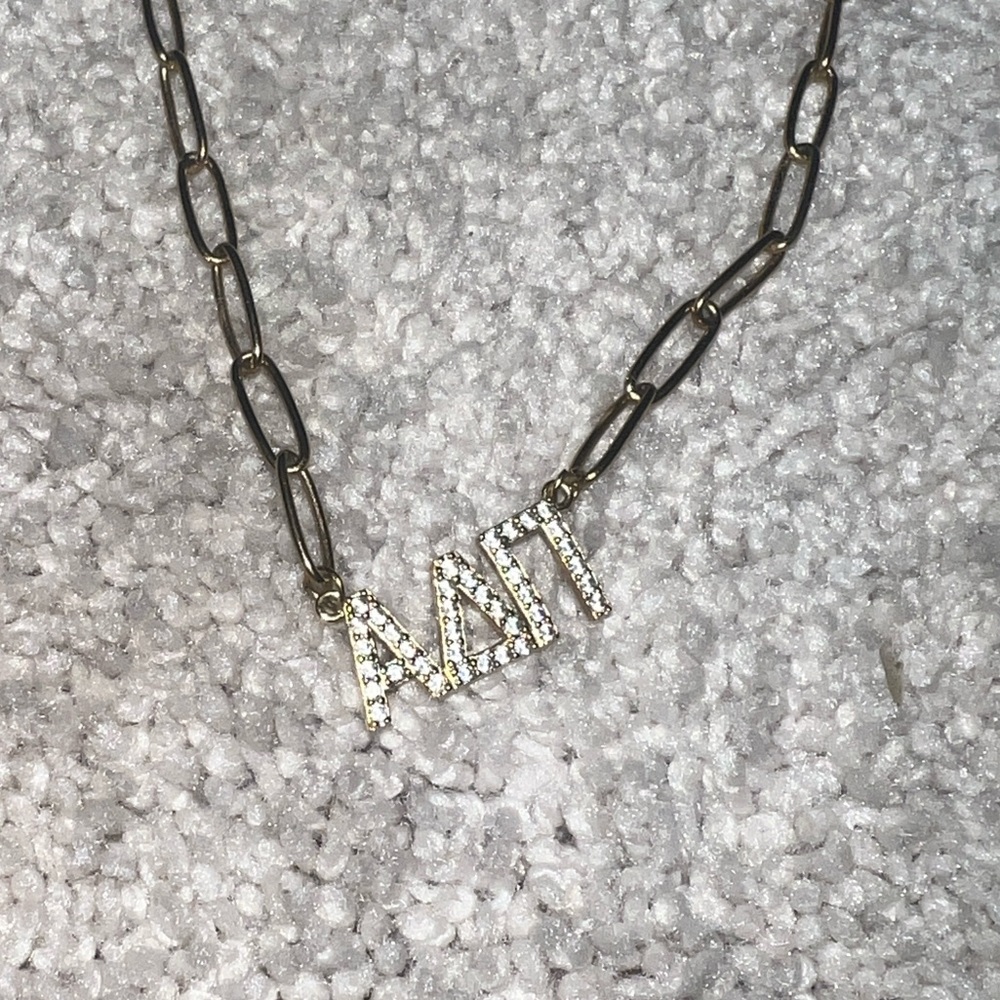 NWOT Alpha Delta Pi gold necklace adpi Greek Letters